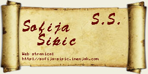 Sofija Šipić vizit kartica